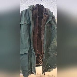 Tommy Hilfiger Green and Brown Military Field Jacket